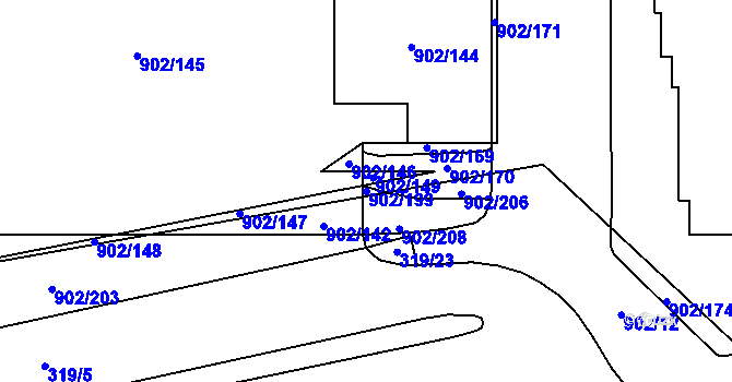 Parcela st. 902/199 v KÚ Lesná, Katastrální mapa