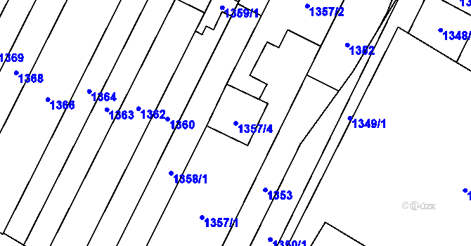 Parcela st. 1357/4 v KÚ Lesná, Katastrální mapa