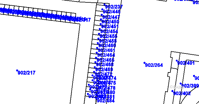 Parcela st. 902/463 v KÚ Lesná, Katastrální mapa