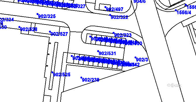 Parcela st. 902/531 v KÚ Lesná, Katastrální mapa