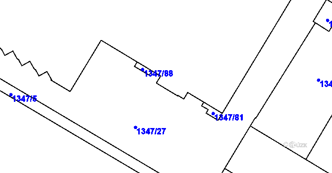 Parcela st. 1347/84 v KÚ Lesná, Katastrální mapa