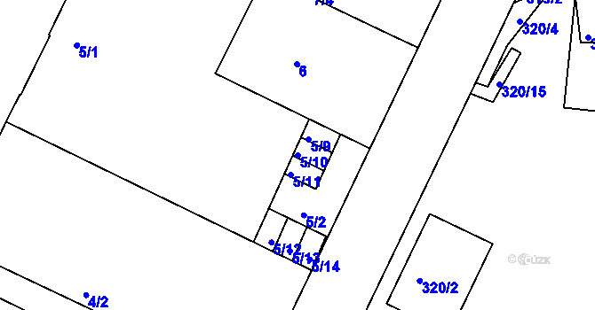 Parcela st. 5/10 v KÚ Trnitá, Katastrální mapa