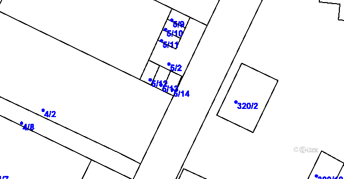 Parcela st. 5/14 v KÚ Trnitá, Katastrální mapa