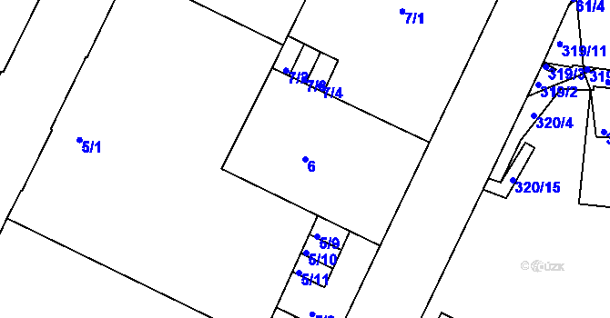 Parcela st. 6 v KÚ Trnitá, Katastrální mapa