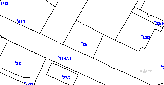 Parcela st. 25 v KÚ Trnitá, Katastrální mapa