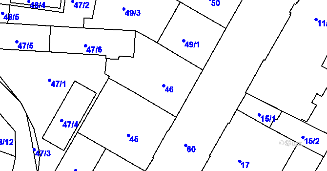 Parcela st. 46 v KÚ Trnitá, Katastrální mapa