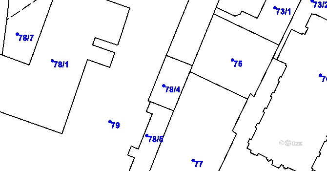 Parcela st. 78/4 v KÚ Trnitá, Katastrální mapa