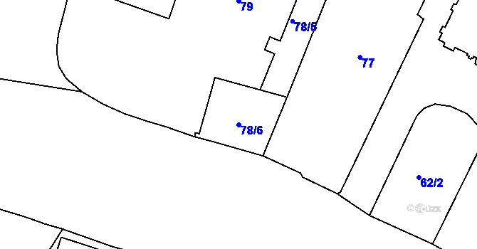 Parcela st. 78/6 v KÚ Trnitá, Katastrální mapa