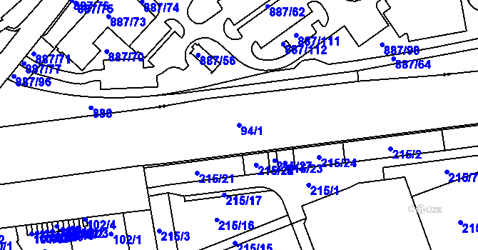 Parcela st. 94/1 v KÚ Trnitá, Katastrální mapa