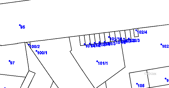 Parcela st. 101/4 v KÚ Trnitá, Katastrální mapa