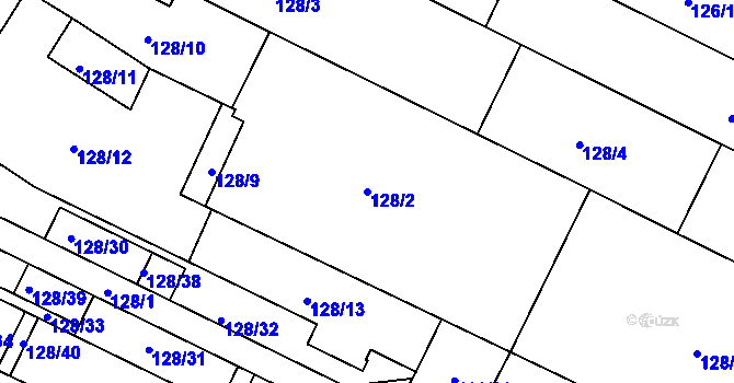 Parcela st. 128/2 v KÚ Trnitá, Katastrální mapa