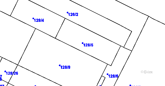 Parcela st. 128/5 v KÚ Trnitá, Katastrální mapa