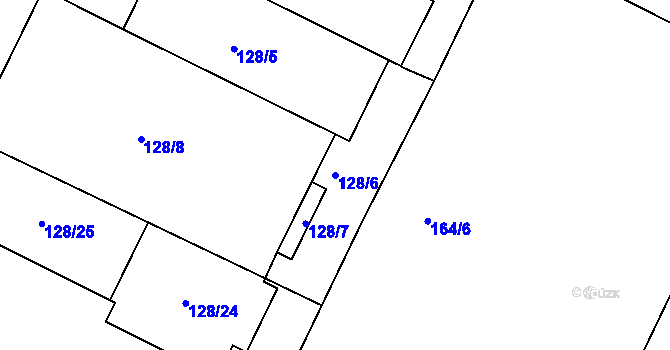 Parcela st. 128/6 v KÚ Trnitá, Katastrální mapa