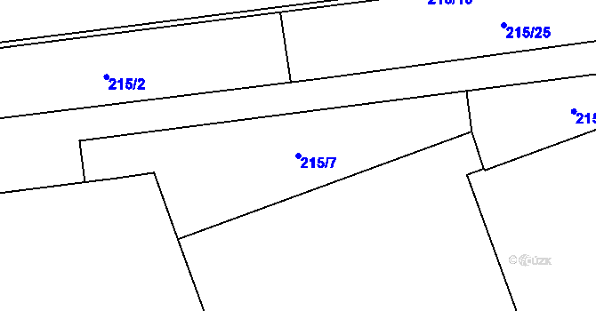 Parcela st. 215/7 v KÚ Trnitá, Katastrální mapa