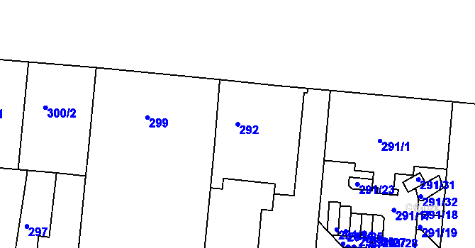 Parcela st. 292 v KÚ Trnitá, Katastrální mapa