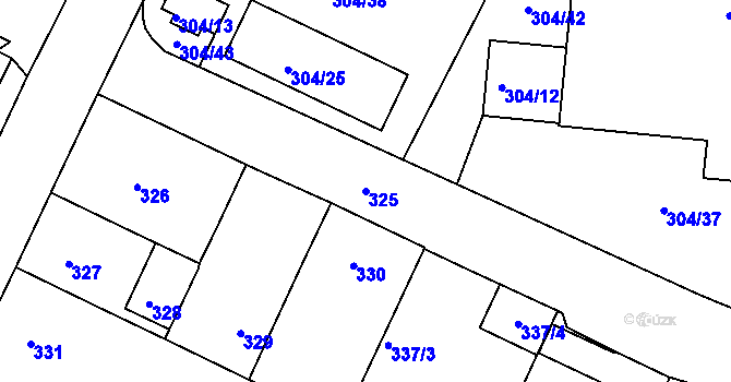 Parcela st. 325 v KÚ Trnitá, Katastrální mapa