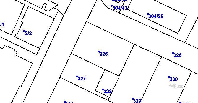 Parcela st. 326 v KÚ Trnitá, Katastrální mapa
