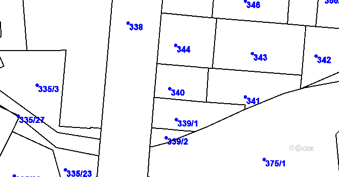 Parcela st. 340 v KÚ Trnitá, Katastrální mapa