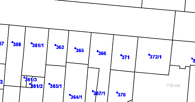 Parcela st. 366 v KÚ Trnitá, Katastrální mapa