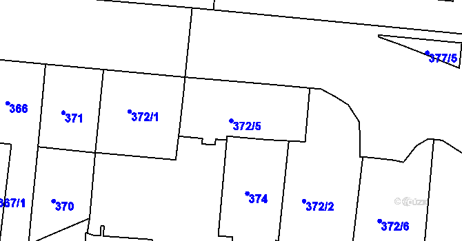 Parcela st. 372/5 v KÚ Trnitá, Katastrální mapa