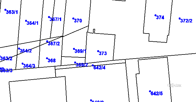 Parcela st. 373 v KÚ Trnitá, Katastrální mapa