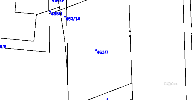 Parcela st. 463/7 v KÚ Trnitá, Katastrální mapa
