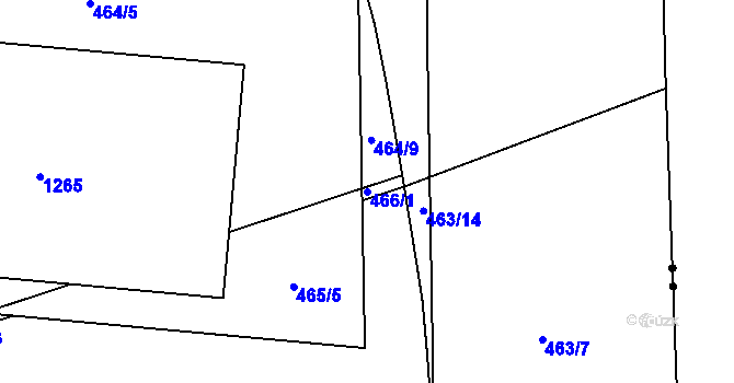 Parcela st. 466/1 v KÚ Trnitá, Katastrální mapa