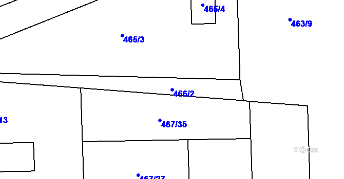 Parcela st. 466/2 v KÚ Trnitá, Katastrální mapa