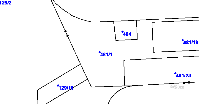 Parcela st. 481/1 v KÚ Trnitá, Katastrální mapa