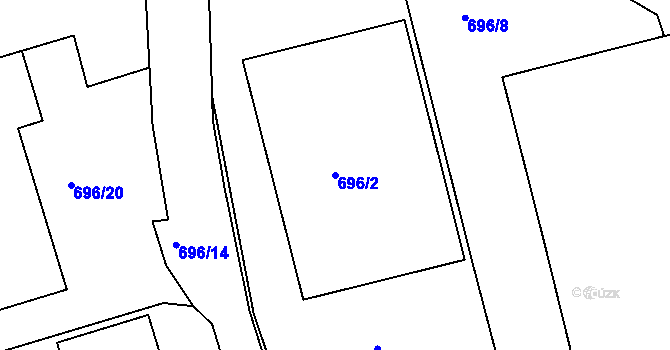 Parcela st. 696/2 v KÚ Trnitá, Katastrální mapa