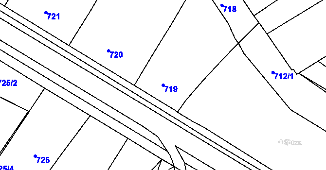 Parcela st. 719 v KÚ Trnitá, Katastrální mapa