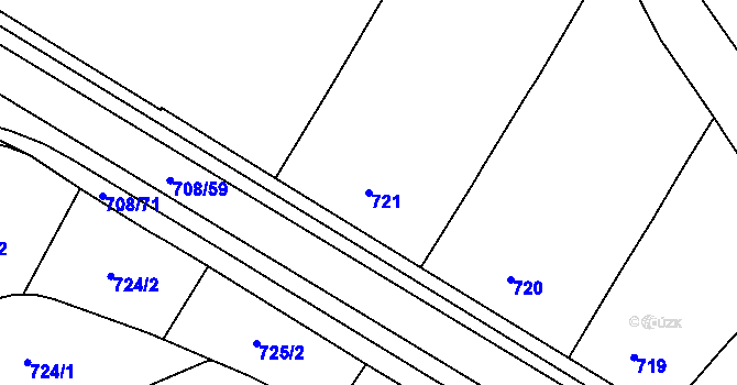 Parcela st. 721 v KÚ Trnitá, Katastrální mapa