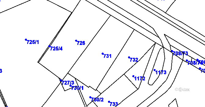 Parcela st. 731 v KÚ Trnitá, Katastrální mapa