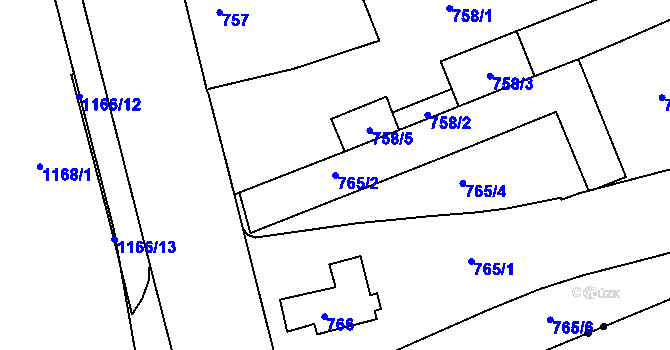 Parcela st. 765/2 v KÚ Trnitá, Katastrální mapa