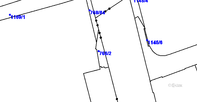 Parcela st. 768/2 v KÚ Trnitá, Katastrální mapa
