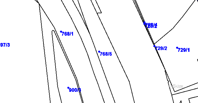 Parcela st. 768/5 v KÚ Trnitá, Katastrální mapa