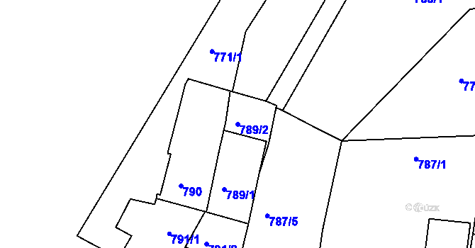 Parcela st. 789/2 v KÚ Trnitá, Katastrální mapa