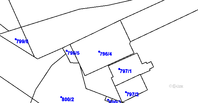 Parcela st. 796/4 v KÚ Trnitá, Katastrální mapa