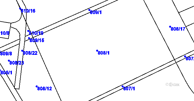 Parcela st. 808/1 v KÚ Trnitá, Katastrální mapa