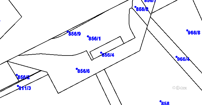 Parcela st. 856/4 v KÚ Trnitá, Katastrální mapa