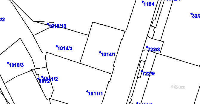 Parcela st. 1014/1 v KÚ Trnitá, Katastrální mapa