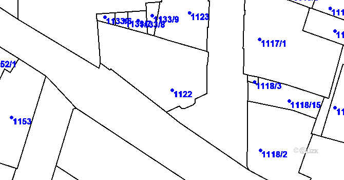 Parcela st. 1122 v KÚ Trnitá, Katastrální mapa