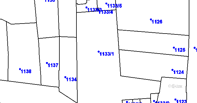 Parcela st. 1133/1 v KÚ Trnitá, Katastrální mapa