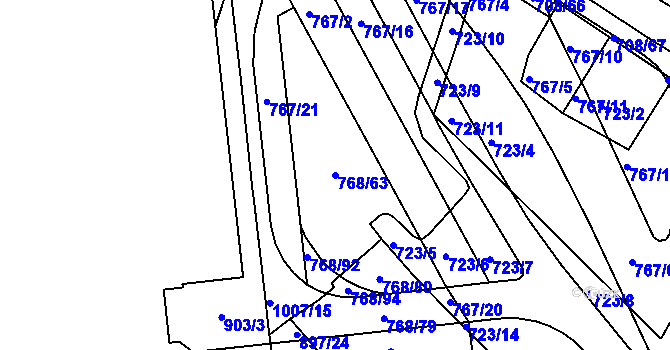 Parcela st. 768/63 v KÚ Trnitá, Katastrální mapa