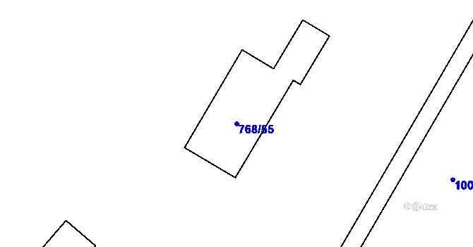 Parcela st. 768/55 v KÚ Trnitá, Katastrální mapa