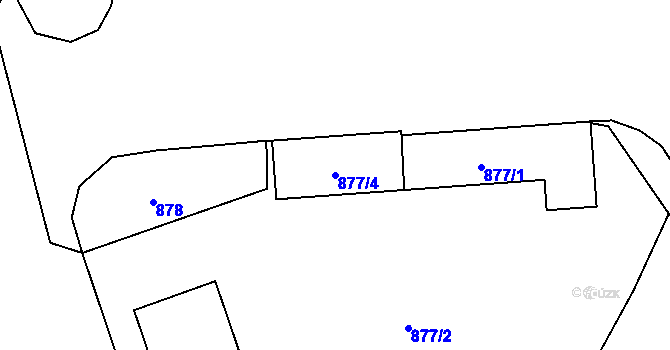 Parcela st. 877/4 v KÚ Trnitá, Katastrální mapa