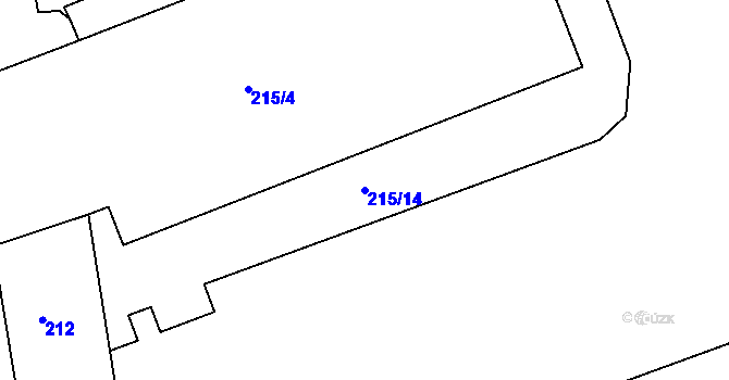 Parcela st. 215/14 v KÚ Trnitá, Katastrální mapa