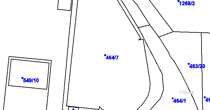 Parcela st. 464/7 v KÚ Trnitá, Katastrální mapa