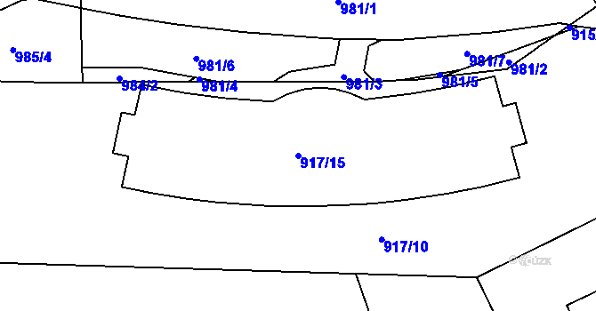 Parcela st. 917/15 v KÚ Trnitá, Katastrální mapa