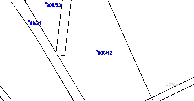 Parcela st. 808/12 v KÚ Trnitá, Katastrální mapa